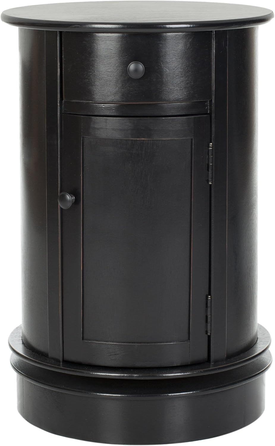 SAFAVIEH Furniture - Tabitha 1-Drawer Accent Table - Distressed Black - Solid Wood - Farmhouse Storage Design - Ideal for Living Room, Entryway, 17.7'W x 17.7'D x 26'H - Fully Assembled (AMH5712B)
