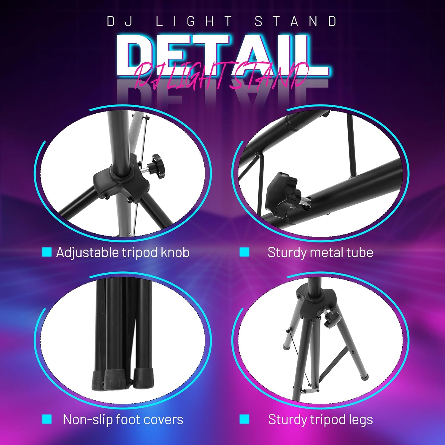 HECASA Lighting Truss Stand System,8Ft Stage Portable DJ Booth Trussing | Stand,Adjustable bracket height,Up to 150Lbs Capacity,Kit for Lighting Stage Platform,Auditoriums,Concert Halls,Clubs and