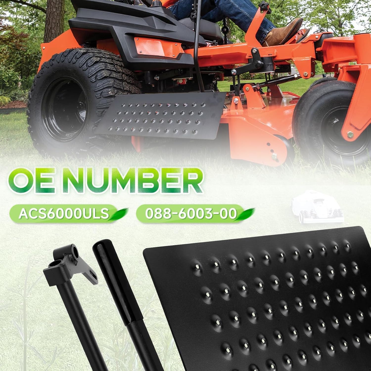 ACS6000ULS Advanced Chute System, Mower Chute Blocker Fit for Ferris, Exmark, Gravely, Hustler, Kubota, Great Dane, Zero Turn Mowers, OE 088-6003-00