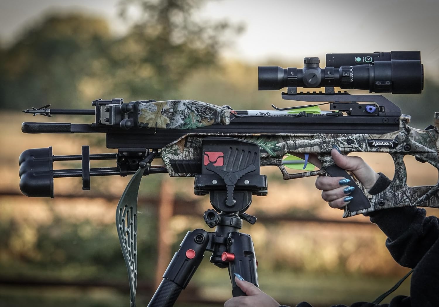 BOG DeathGrip Aluminum Tripod with Durable Frame, Lightweight, Stable Design, Bubble Level, Adjustable Legs, Shooting Rest, and Hands-Free Operation for Hunting, Shooting, and Outdoors