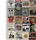 Canvastoria Rock 'n' Roll Legends Wall Art – Iconic Music Canvas Poster Print | Vintage Rock Band Collage for Music Lovers