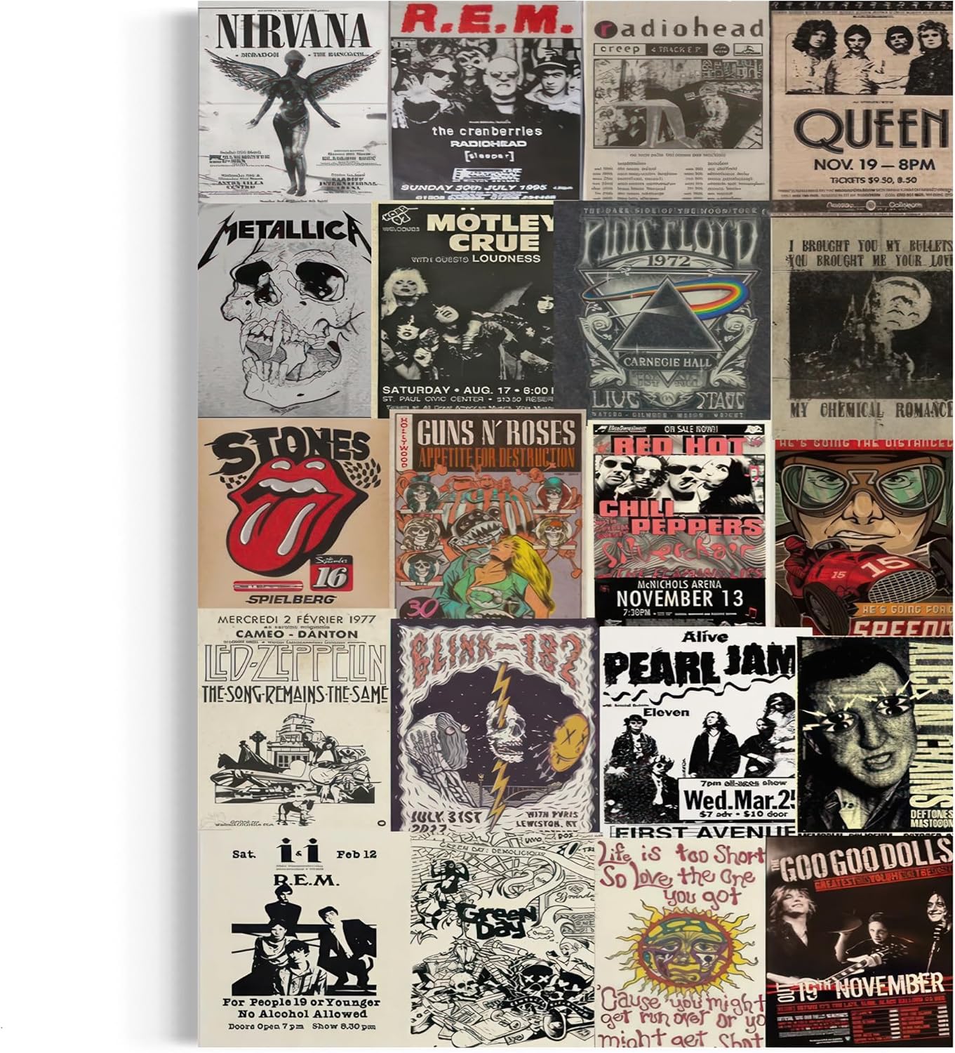Canvastoria Rock 'n' Roll Legends Wall Art – Iconic Music Canvas Poster Print | Vintage Rock Band Collage for Music Lovers