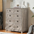 Joaxswe Farmhouse 5 Drawer Dresser for Bedroom, 33.2' Tall Small Dressers & Chest of Drawers, Rustic Wood Dresser with Metal Handle, Storage Organizer Closet for Living Room, Hallway,Entryway