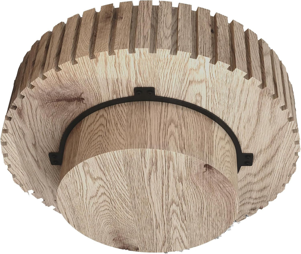Round Wood Coffee Table for Living Room Modern Rustic Fluted Solid Wood Coffee Table Pedestal Center Table Circle Tea Tables for Apartment Easy Assembly(31.5''Oak Natural)