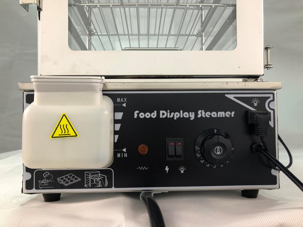 5-Tier Electric Bun Steamer, Commercial Stainless Steel Food Warmer Display with Automatic Temperature Control, for Buns, Baozi, Siomai, Corn, Buffet, Kiosk, Restaurant