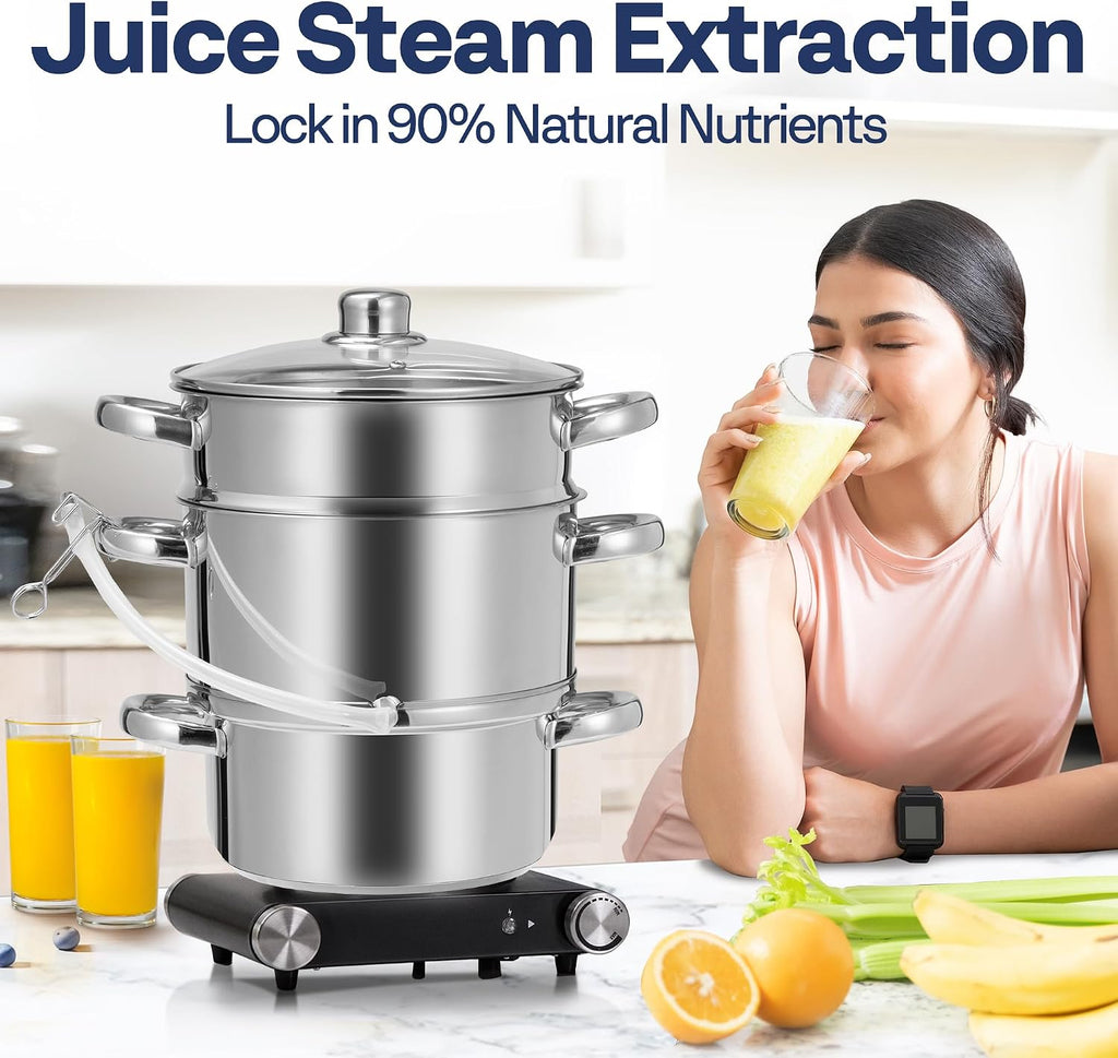VIVOHOME Stainless Steel Juice Steamer Extractor Fruit Vegetables Juicer Steamer Pot 5 Qt & 8.5 Qt