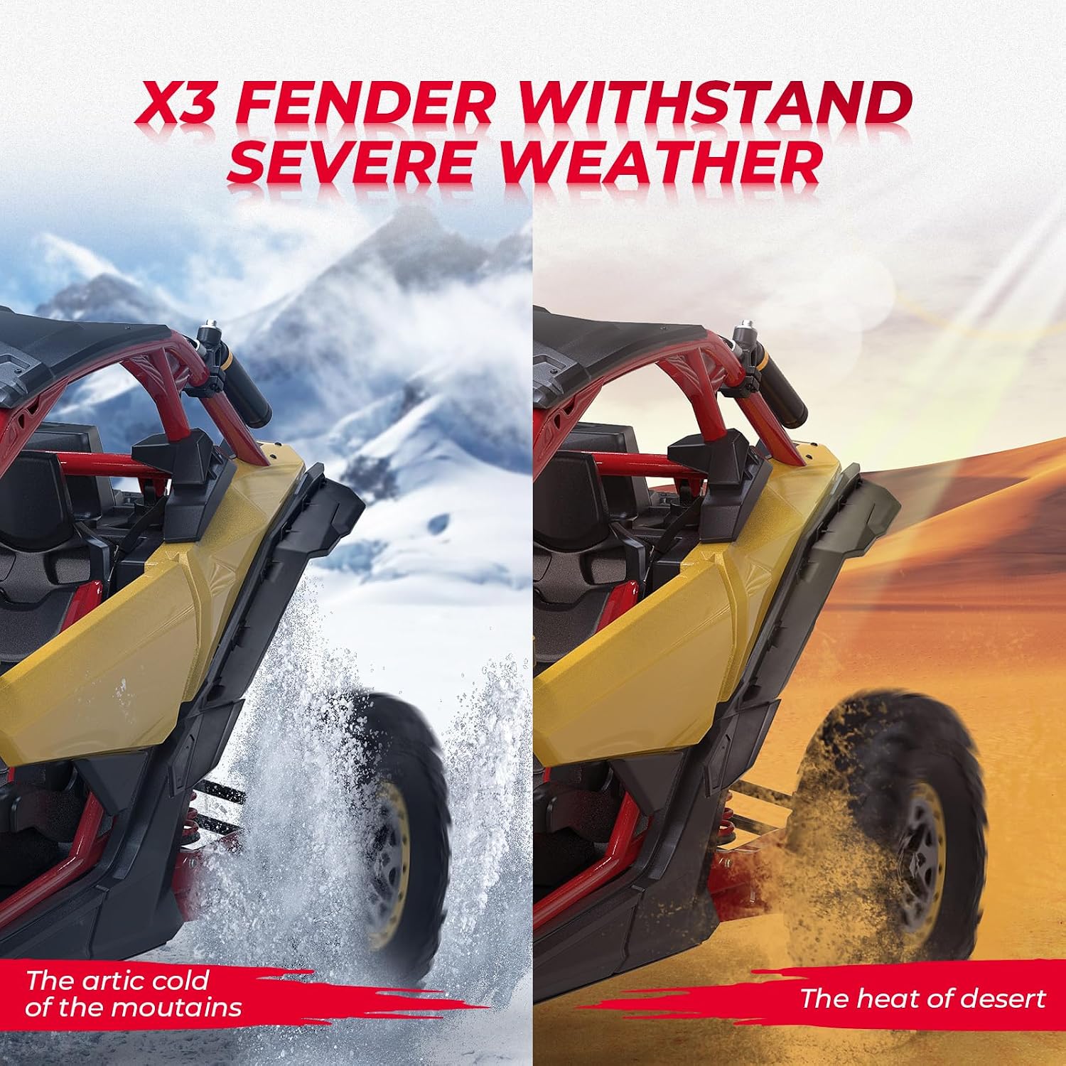 KEMIMOTO X3 Fender Flares Extended Compatible with Can-Am Maverick X3 & Max RS Turbo R RR 2017-2025 Front and Rear Side Fenders Mud Guards Accessories Parts OEM Replacement 715002973