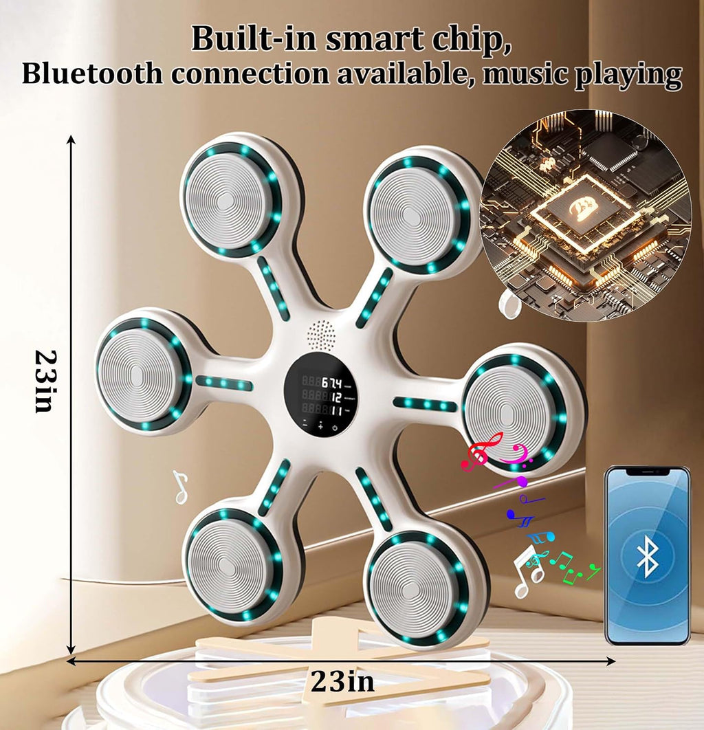 Music Boxing Machine, Adult Smart Music Boxing Machine with Bluetooth, Home Wall-Mounted Training Equipment, One-Punch Boxing Machine with Gloves, Punch-Free and Quiet