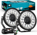 Nilight 7 Inch LED Offroad Driving Lights with DRL 2 PCS 100 W Round Hyper Spot Beam Offroad Light w/ 12 AWG DT Connector Wiring Harness Kit for Jeep Truck ATV UTV SUV