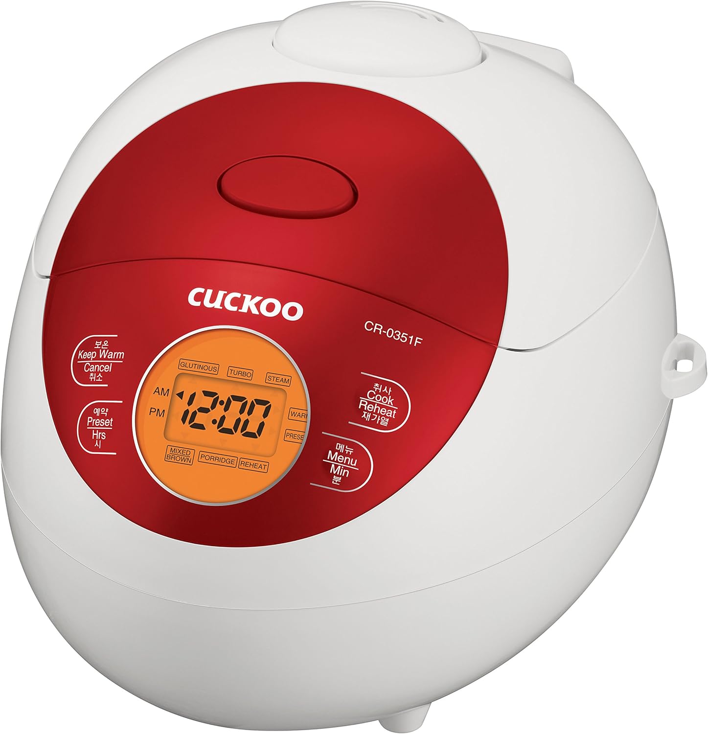 CUCKOO Micom Rice Cooker 3 Cup Uncooked / 6 Cup Cooked, Korean Fuzzy Logic Rice Cooker Small with Delay Timer & Keep Warm Setting, Versatile Food Steamer with Non-Stick Inner Pot, Red (CR-0351F)