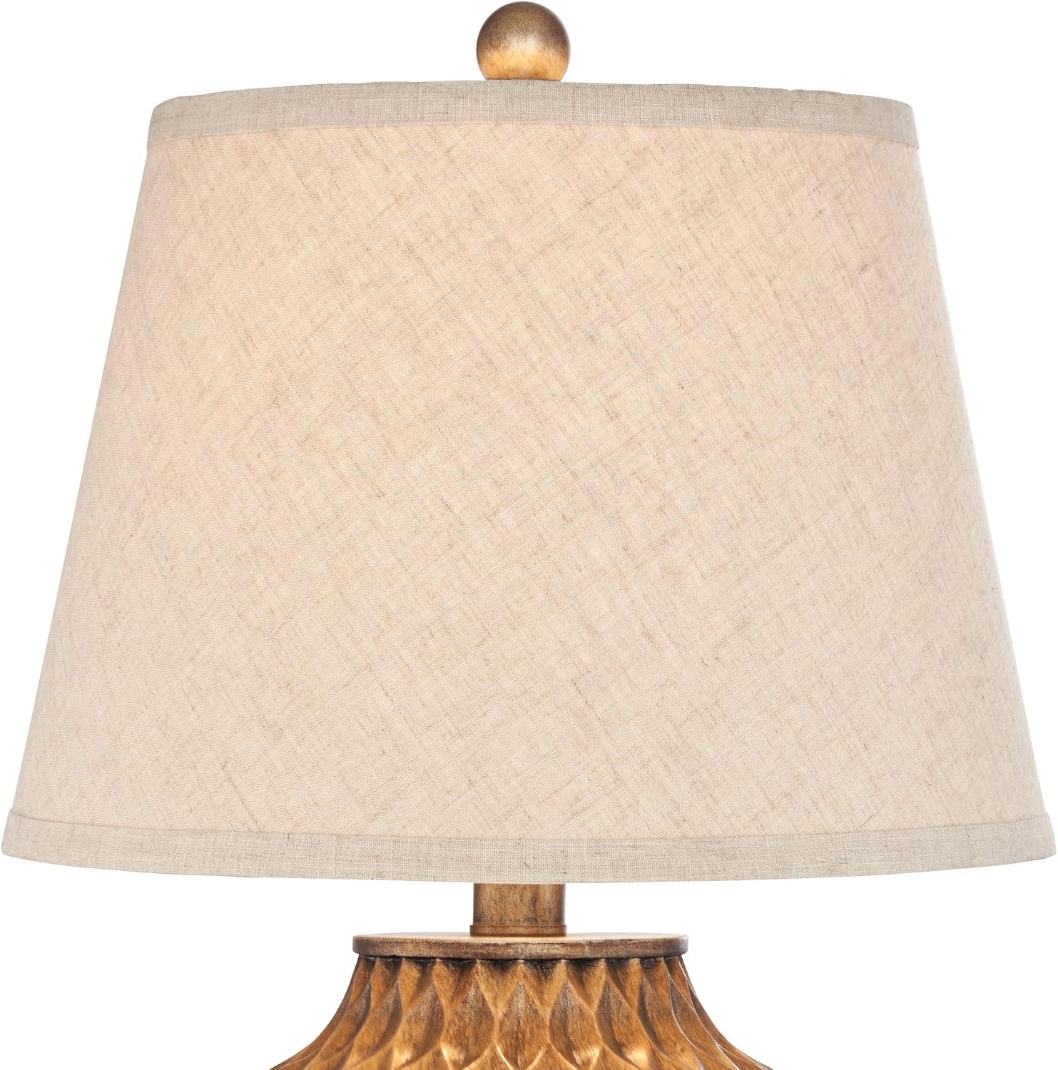 360 Lighting Buckhead Traditional Style Small Accent Table Lamps 22' High Set of 2 Warm Bronze Geometric Urn Tapered Drum Shade for Living Room Bedroom House Bedside Nightstand Home Office