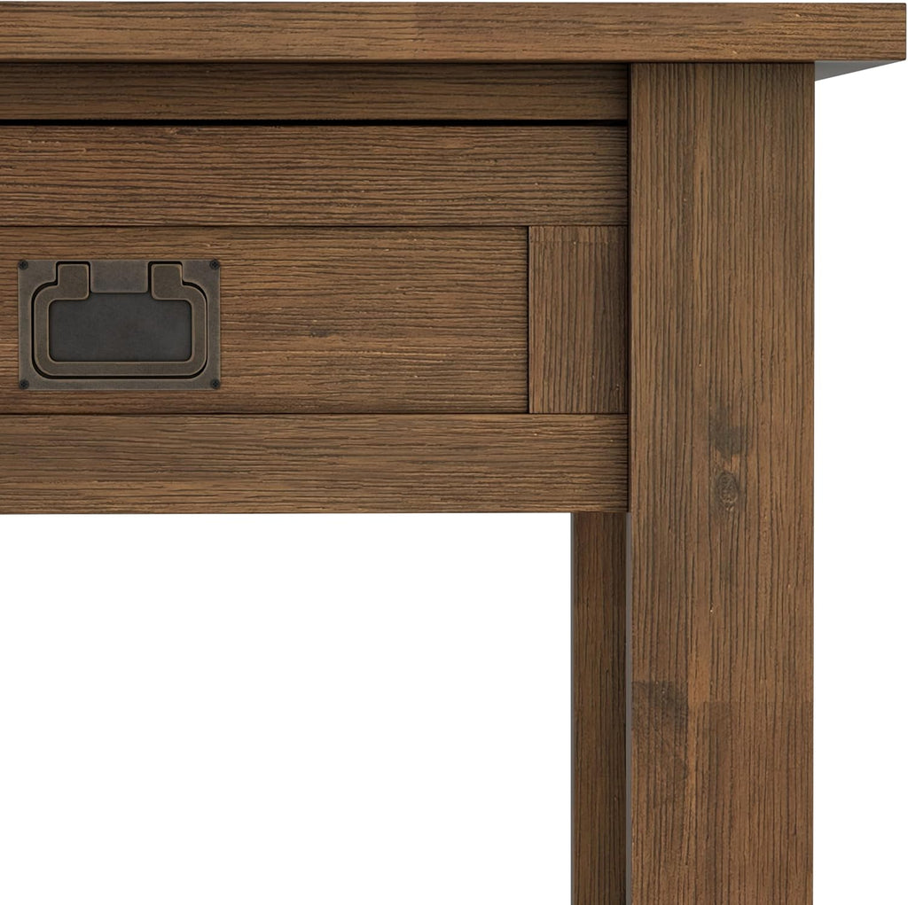 SIMPLIHOME Monroe End Table - 22 inch Wide Solid Acacia Wood Side Table in Rustic Natural Aged Brown, Farmhouse Accent Table for Living Room or Bedroom with Drawer and Shelf