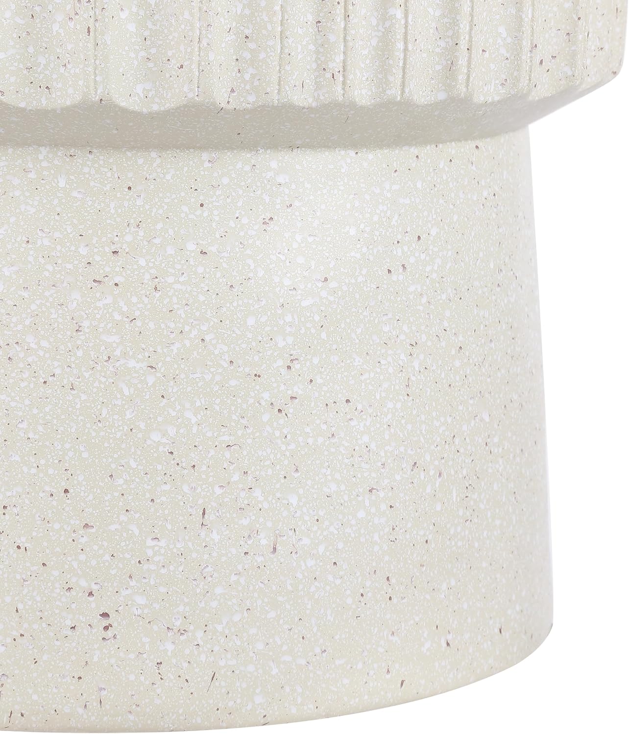 JONATHAN Y TBL1102B Louisa 19' Modern Art Deco Tambour Indoor/Outdoor Accent Table Art Deco, Minimalist, Contemporary, Bohemian, Mid-Century, Patio, Garden, Bathroom,Living Room, Cream Terrazzo Finish
