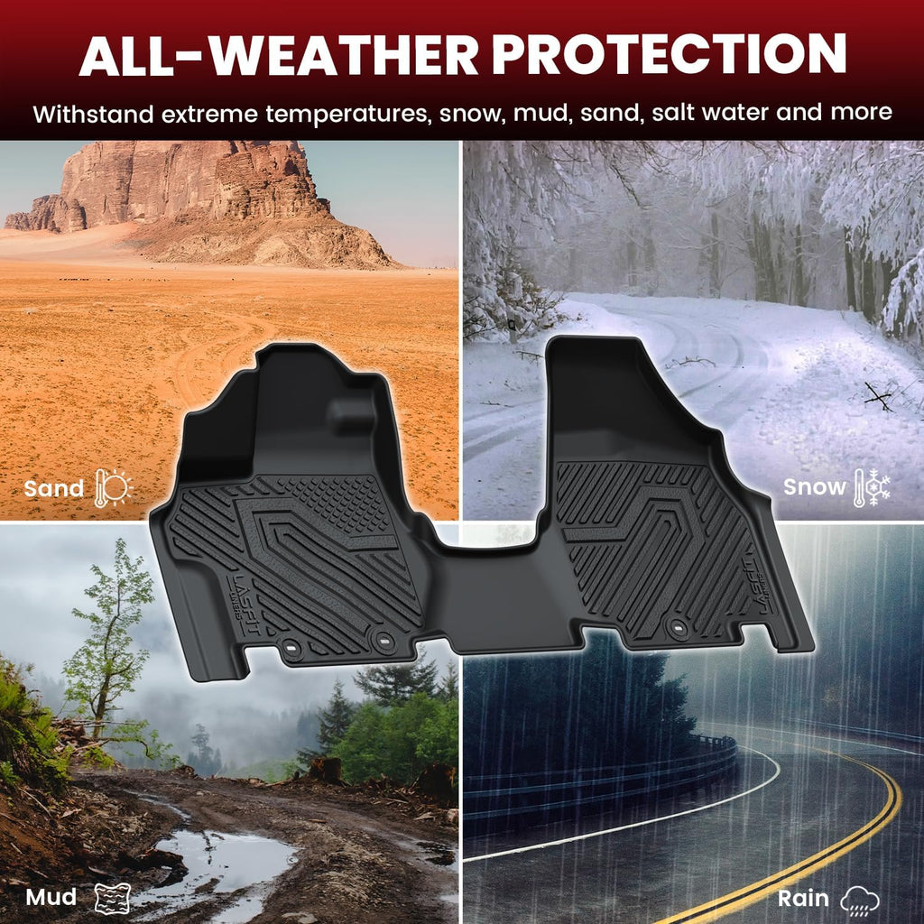 LASFIT Floor Mats & Trunk Mat for Honda Odyssey 2011-2017 (Fit 7& 8 Seaters), All Weather TPE Custom Fit Car Floor Liners, 1st & 2nd & 3rd Row & Cargo Mat, Black (EX-L/EX/Touring/Touring Elite/SE/LX)