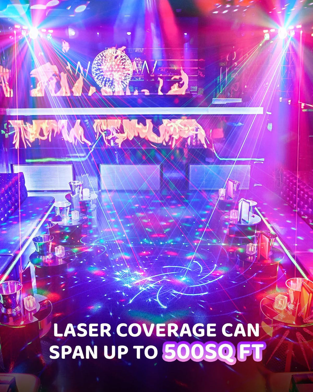 Telbum DJ Lights with Stand, 7 in 1 DJ Light for Party, DMX & Sound Activated Laser Light Show, Disco Ball & UV Strobe Effect Stage Lights Package for Gig Bar Band Events Wedding Christmas
