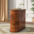 Tribesigns Wood End Table, 2-Drawer Narrow Side Table Slim Chair Solid Side Table, No Assembly Required, Finished Back | Slim