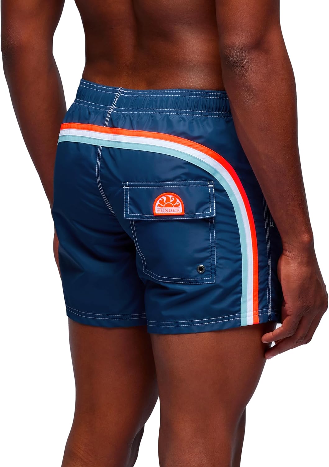 SUNDEK Mens Elastic Waist Boardshort, Swim Trunks 14' Length 5' Inseam