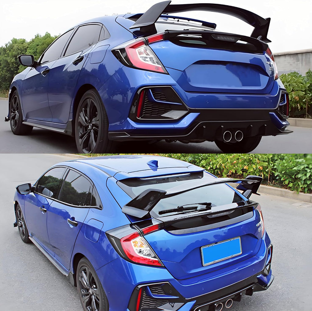 STSEV01 Rear Spoiler Wing Fit for Honda Civic Hatchback 2016-2021 EX/EX-L/LX/Sport/Touring (Hatchback Model only), Glossy Black HighKick Duckbill Type R Style DeckLid Lip Exterior Accessories
