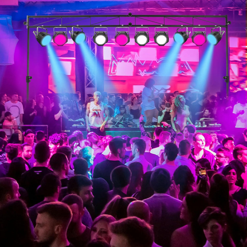 HECASA Lighting Truss Stand System,8Ft Stage Portable DJ Booth Trussing | Stand,Adjustable bracket height,Up to 150Lbs Capacity,Kit for Lighting Stage Platform,Auditoriums,Concert Halls,Clubs and