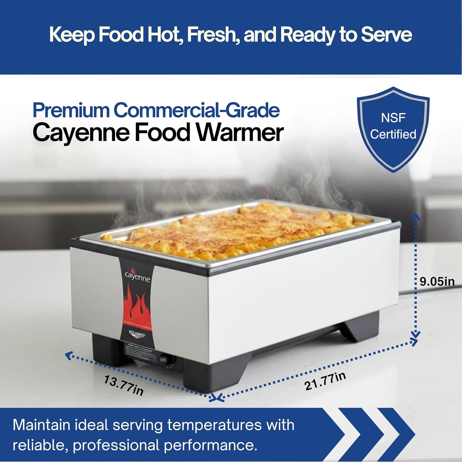 Vollrath 71001 Cayenne Full-Size Countertop Food Warmer, 700-Watt
