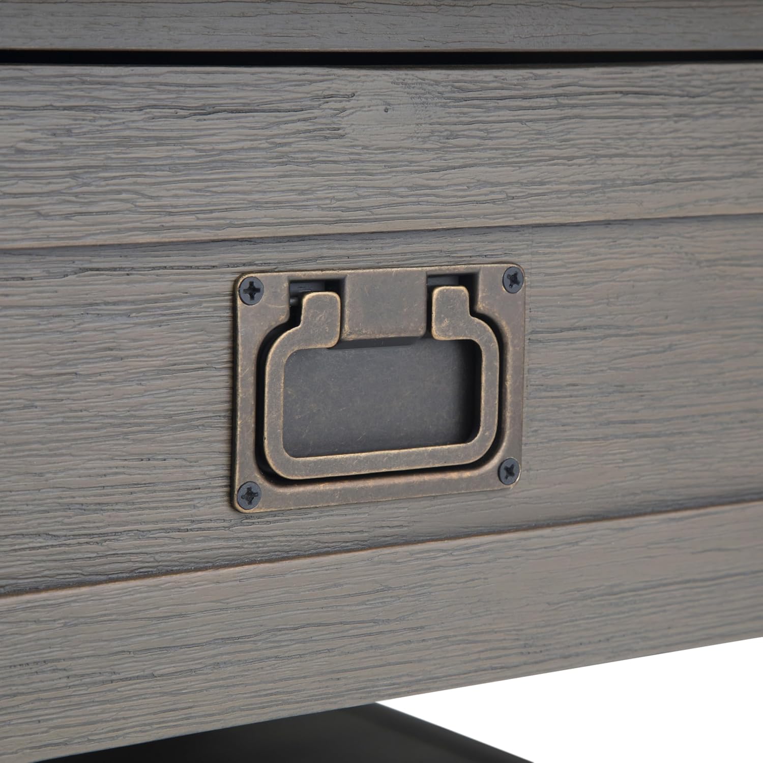 SIMPLIHOME Monroe Square Coffee Table - 38' Wide x 19' High Solid Acacia Wood Living Room Table in Farmhouse Grey, Rustic Cocktail Table for Family Room or Lounge with 2 Drawers and Open Shelf