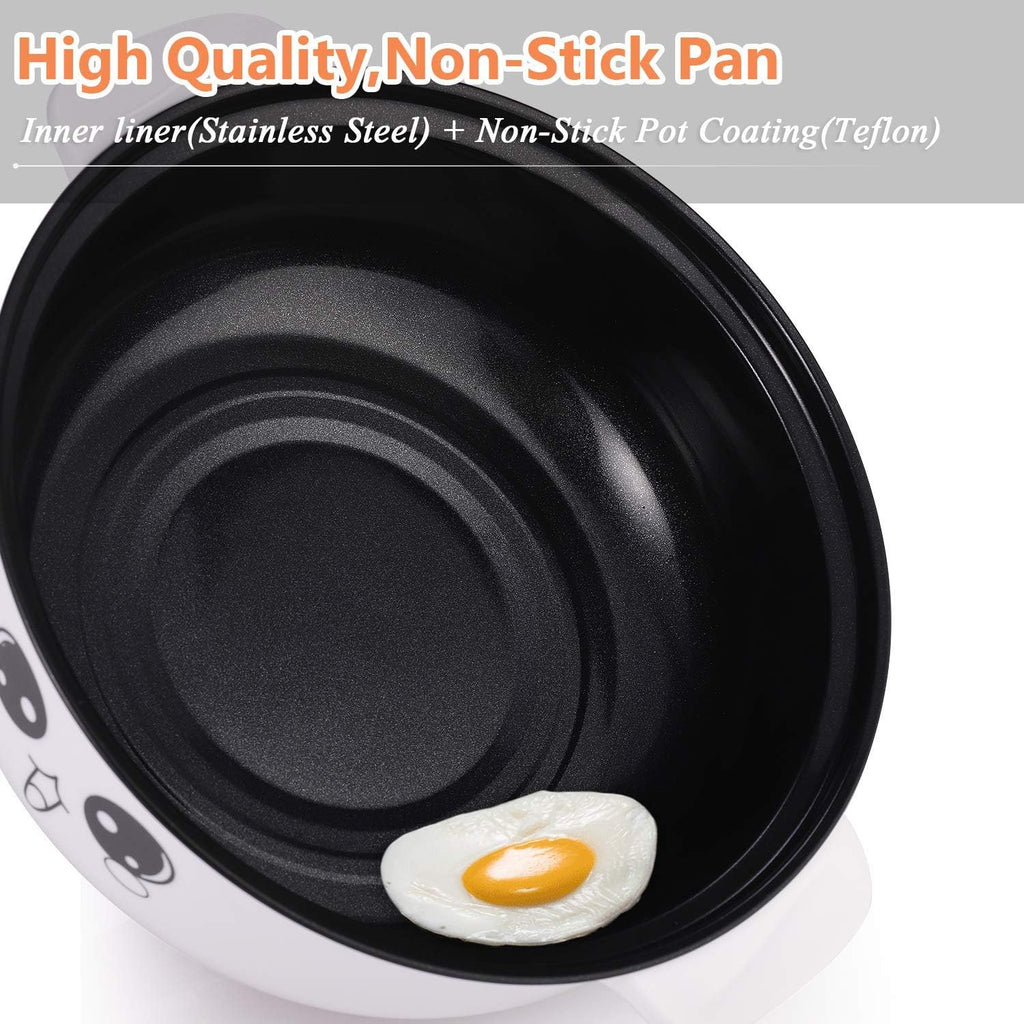 110V Multifunction Electric Skillet With lid,Non-Stick Mini Grill Pot & Wok & Stockpot,Suitable for Cook Rice Stew Soup Steamed Fish Boiled Egg Fried Steak. (3.6 L, with Steamer)