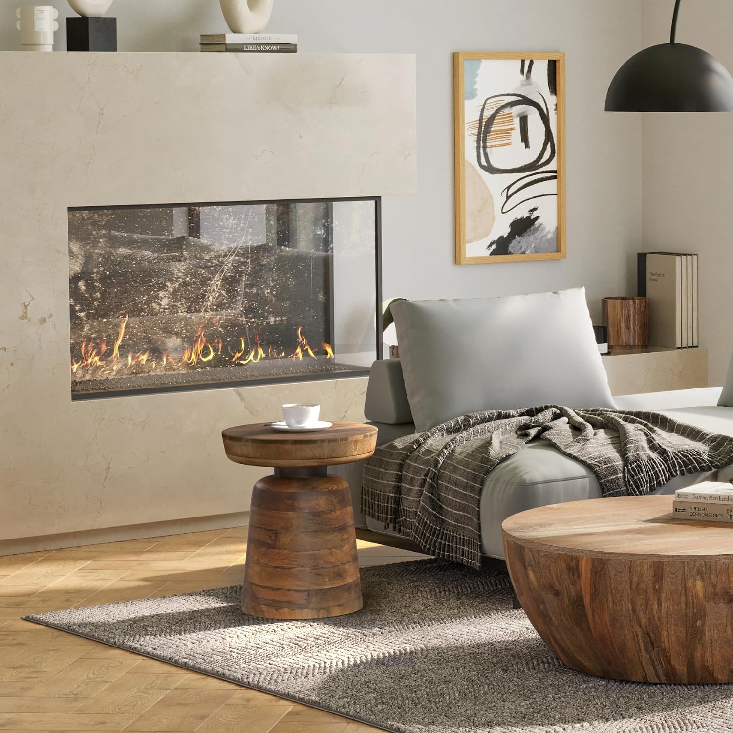 SIMPLIHOME Robbie Accent Table - 16 inch Wide Solid Mango Wood End Table in Walnut Brown, Boho Contemporary Rustic Side Table for Living Room or Bedroom with Multipurpose Function, Assembled