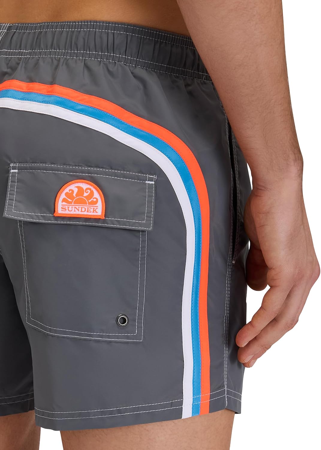 SUNDEK Mens Elastic Waist Boardshort, Swim Trunks 14' Length 5' Inseam