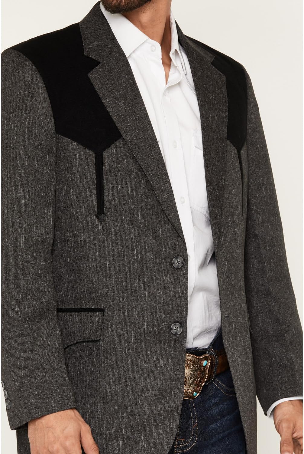 Black Polyester Swedish Knit Blazer by Circle S