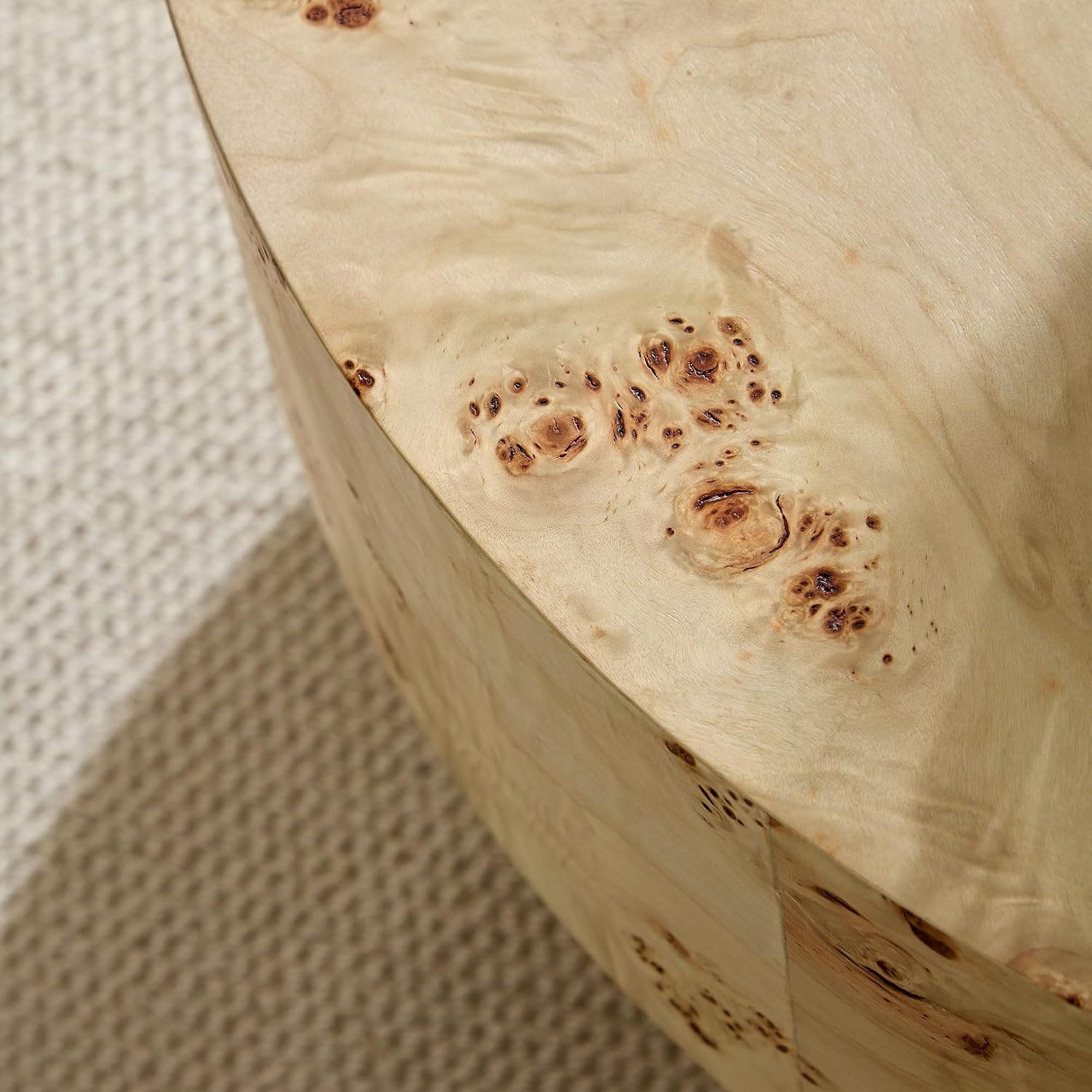 Burl Wood Coffee Table for Living Room Round Wooden Coffee Table with Pedestal 31.49' Modern Circle Center Tables Accent Tables for Apartment Easy Assembly-Natural Wood