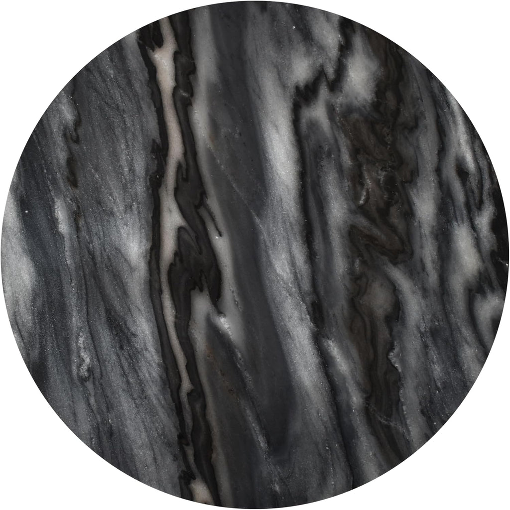 JONATHAN Y MTB1103B Javier 17.75' Contemporary Natural Marble Handmade X-Shaped End Table for Living Room, Bedroom, Bathroom, Black/Gray