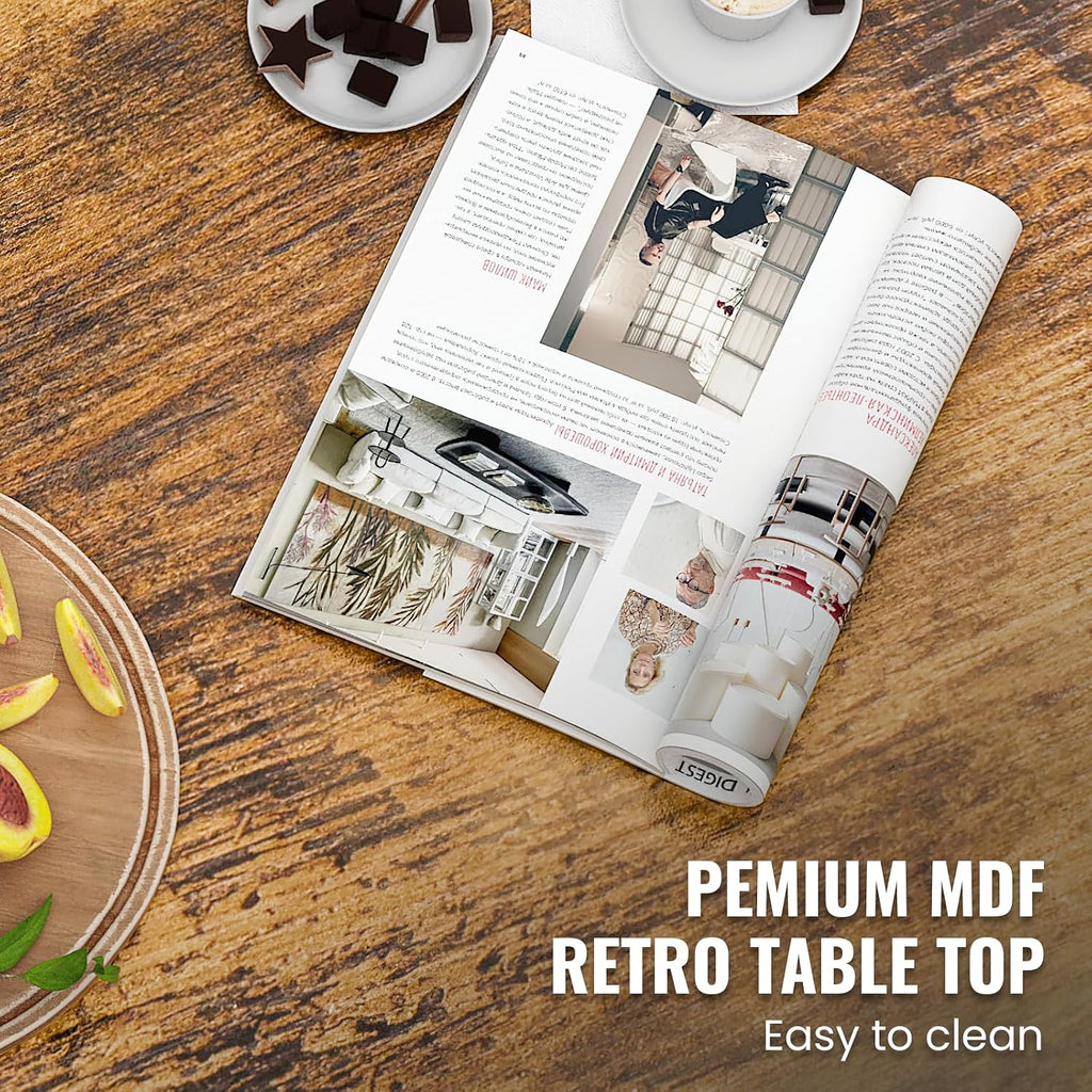 Recaceik Round Coffee Table and End Table Set of 3 with Storage, Modern Vintage Dark Brown Coffee Table and Side Table for Living Room, Office, Apartment, Small Space
