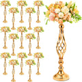 Rtteri 20 Pcs Metal Flower Arrangement Stand Wedding Flower Centerpieces Stand Elegant Metal Vase Candelabra Candle Holder for Wedding Reception Table Decor Party Hotel Home Decor (Gold,Medium)