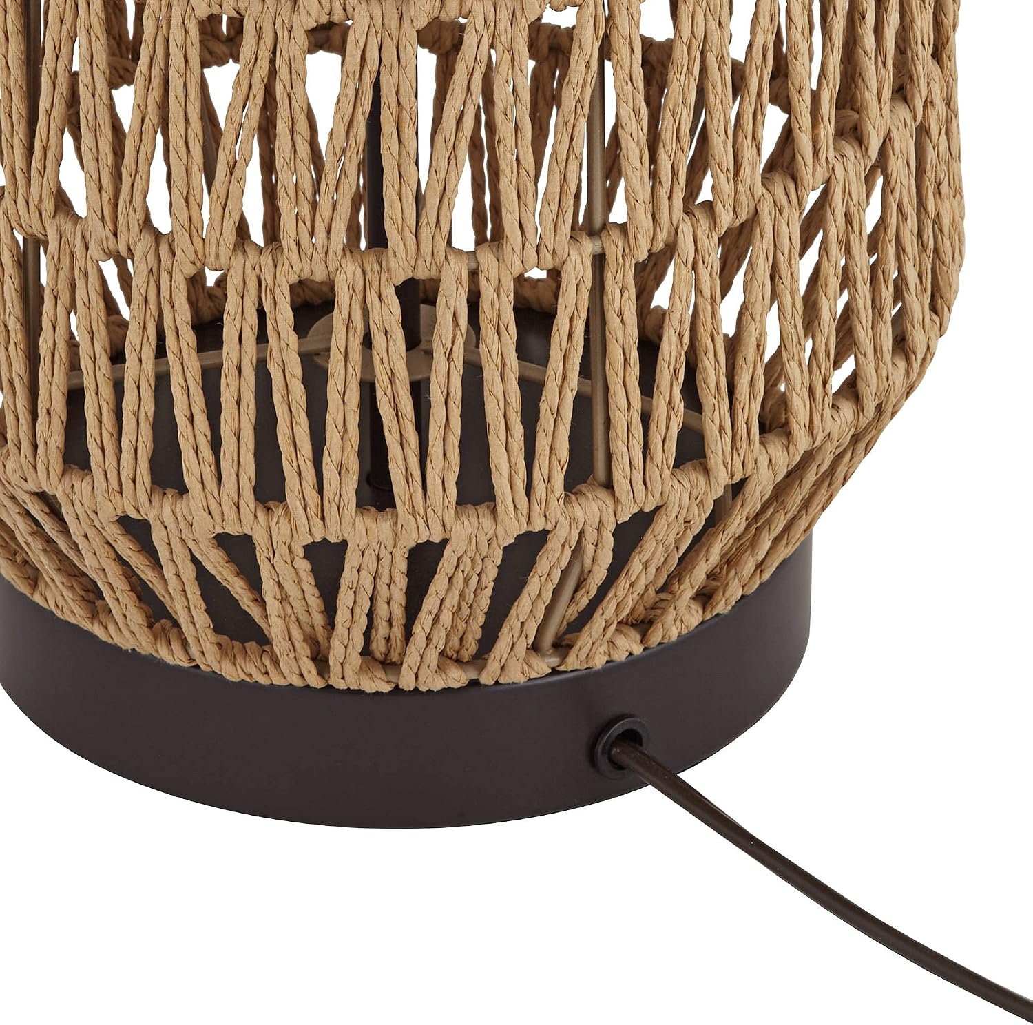360 Lighting San Carlos Coastal Cottage Core Modern Table Lamp 29' Tall Natural Rattan Wicker Bronze Oatmeal Fabric Tapered Drum Shade for Bedroom Living Room House Home Bedside Nightstand Office