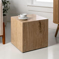 JONATHAN Y MTB1101D Felix 15' Contemporary Natural Marble Handmade Cube End Table, Side Table for Living Room, Bedroom, Bathroom, Travertine