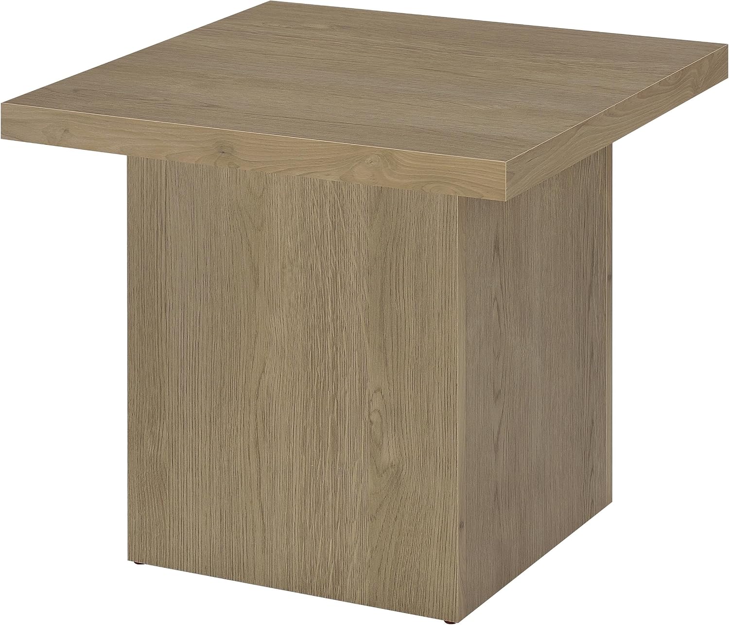 Coaster Home Furnishings - Devar - Wood - Square End Table with Thick Top, Plinth Base, Scratch Resistance and Blocky Frame - Living Room - 23.5-Inch - Latte - 710917