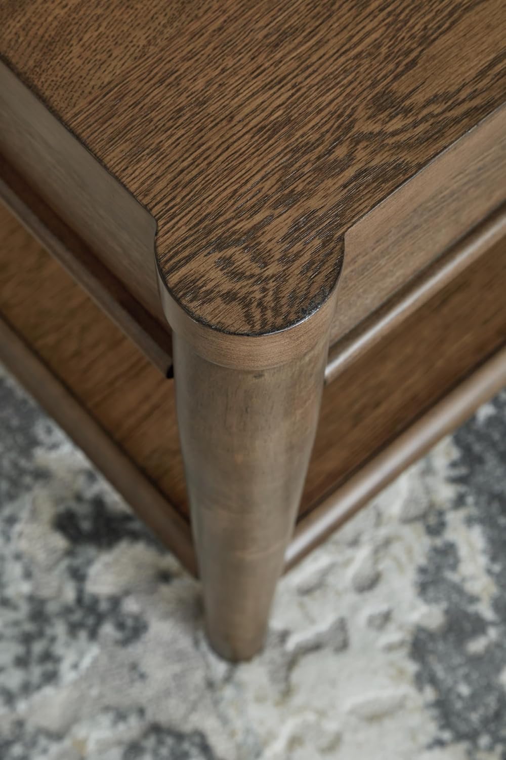 Signature Design by Ashley Roanhowe Contemporary 1-Drawer End Table with Open Lower Shelf, Light Brown