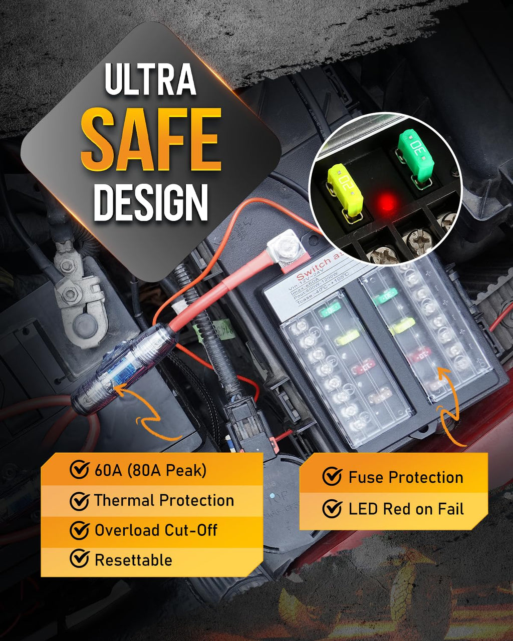 Auxbeam 8 Gang Switch Panel BB80 Universal Circuit Control Relay System Automatic Dimmable LED Switch Control Panel Switch Pod Touch Switch Box for Car Truck Offroad ATV SUV - Blue, 3 Years Warranty