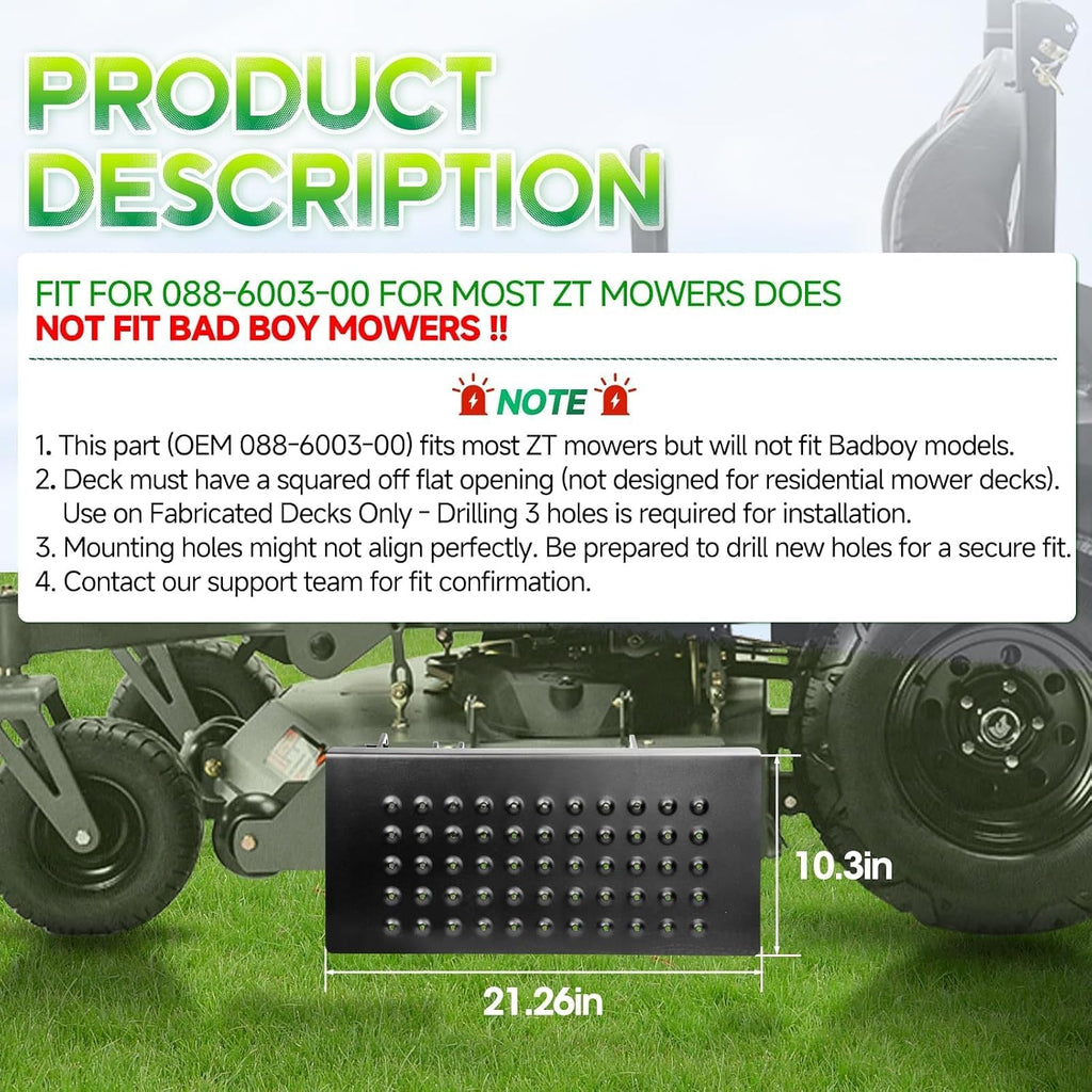 ACS6000ULS Advanced Chute System, Mower Chute Blocker Fit for Ferris, Exmark, Gravely, Hustler, Kubota, Great Dane, Zero Turn Mowers, OE 088-6003-00