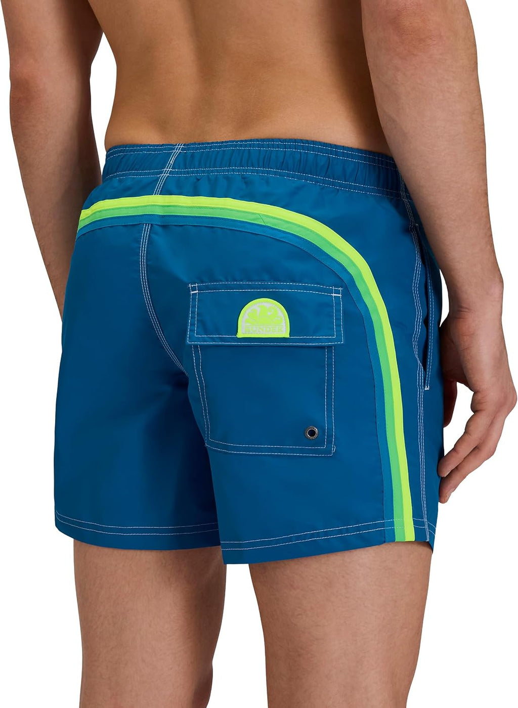 SUNDEK Mens Elastic Waist Boardshort, Swim Trunks 14' Length 5' Inseam