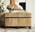 WAMPAT 2 Pack Modern End Table with 1 Drawer & 1 Storage Cabinet, Farmhouse Sofa Side Table, Wood Rustic Nightstand for Living Room and Bedroom, Oak, 18.9''L x 15.5''W x 23.6''H