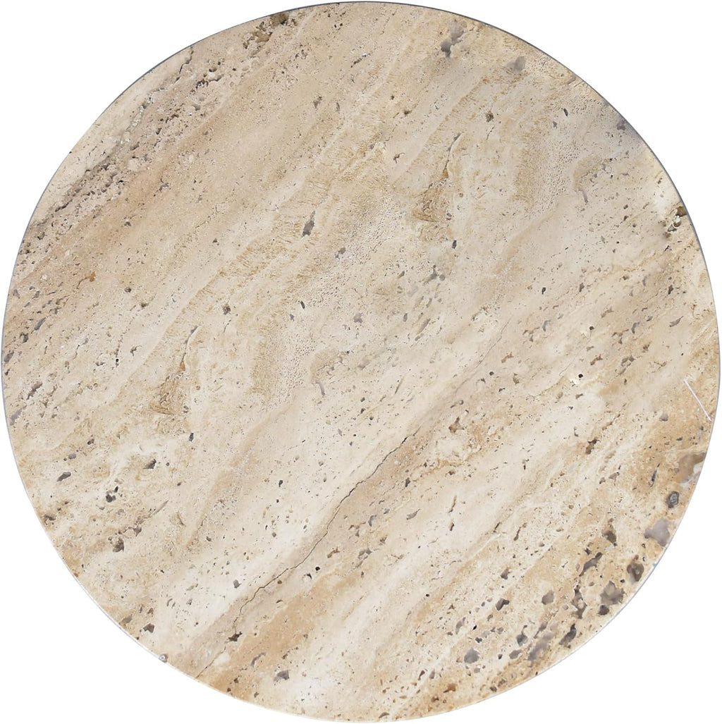 JONATHAN Y MTB1103C Javier 17.75' Contemporary Natural Marble Handmade X-Shaped End Table, Side Table for Living Room, Bedroom, Bathroom, Travertine