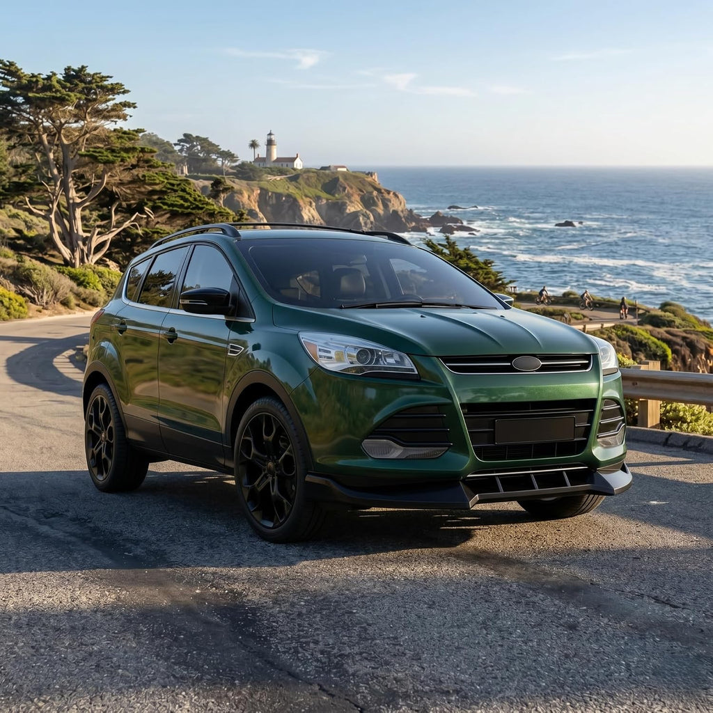 Front Bumper Lip Splitter Compatible with Ford Escape 2013-2016 Accessories Under Chin Spoiler Body Kit Underbody Add On ABS Material Gloss Black