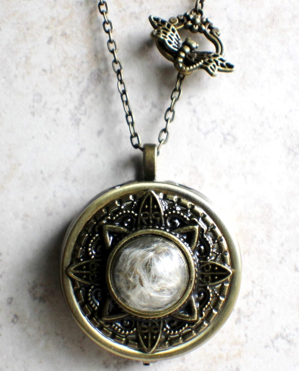 Dandelion Wish Music Box Locket in Bronze