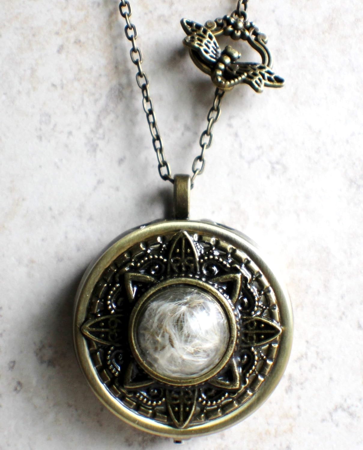 Dandelion Wish Music Box Locket in Bronze