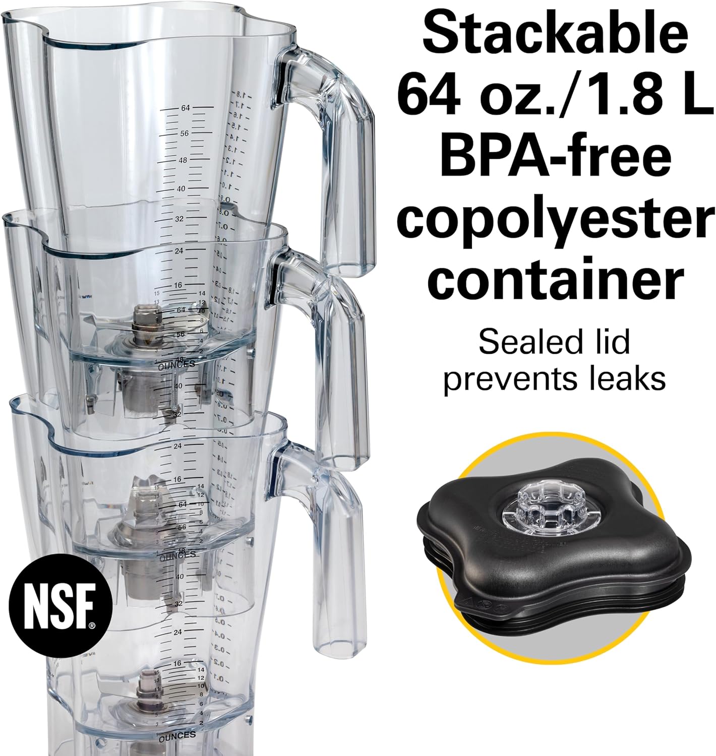 Hamilton Beach Commercial Tempest High-Performance Blender, 64 Ounce / 1.8 Liter Capacity, 3 HP Motor, NSF Certified, HBH650R