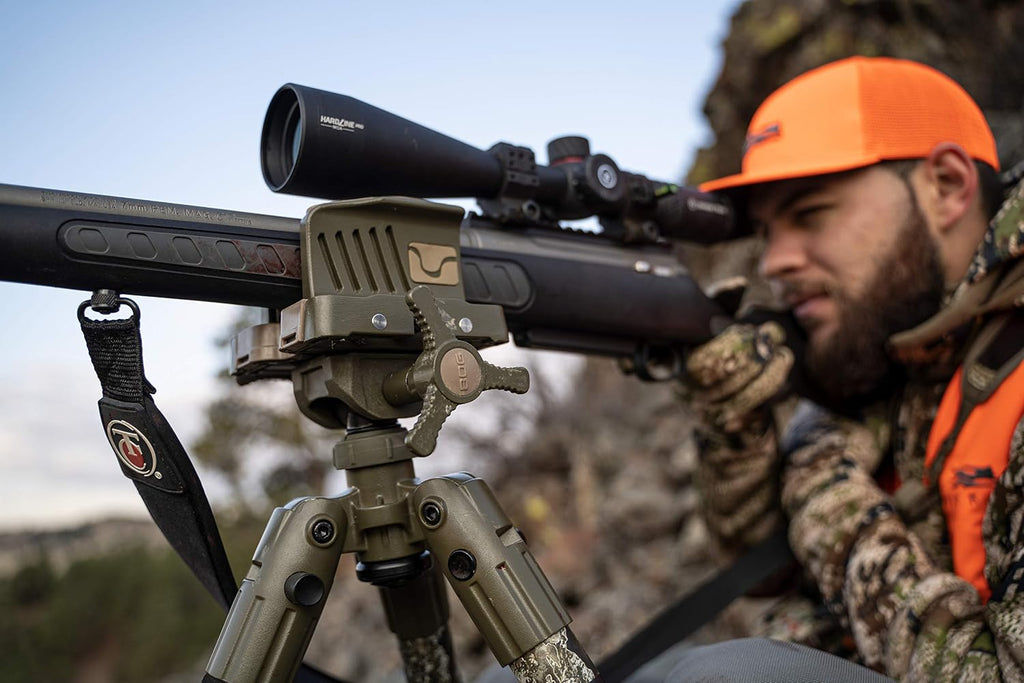 BOG DeathGrip Aluminum Tripod with Durable Frame, Lightweight, Stable Design, Bubble Level, Adjustable Legs, Shooting Rest, and Hands-Free Operation for Hunting, Shooting, and Outdoors