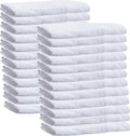 Towels N More 24 Pack White Bath Towels 24x48 Inch Poolside Towels, Cotton Towel Set for Bathroom, Hotel, Gym, Pool, Spa, Soft Extra Absorbent Quick Dry