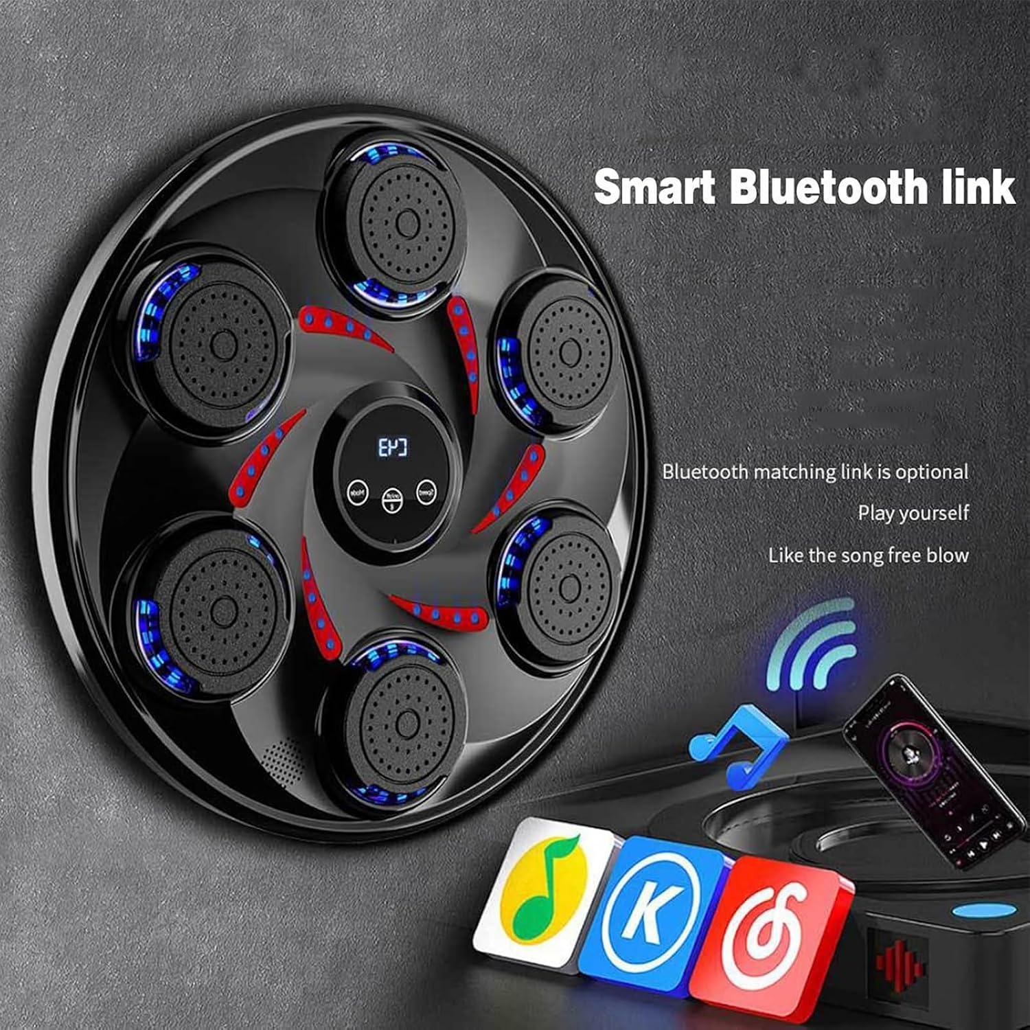 Musical Boxing Machine, Music Electronic Boxing Wall Target, Wall Mounted Music Wall Mounted Boxing Trainer Pads for Home Workout Adults Kids