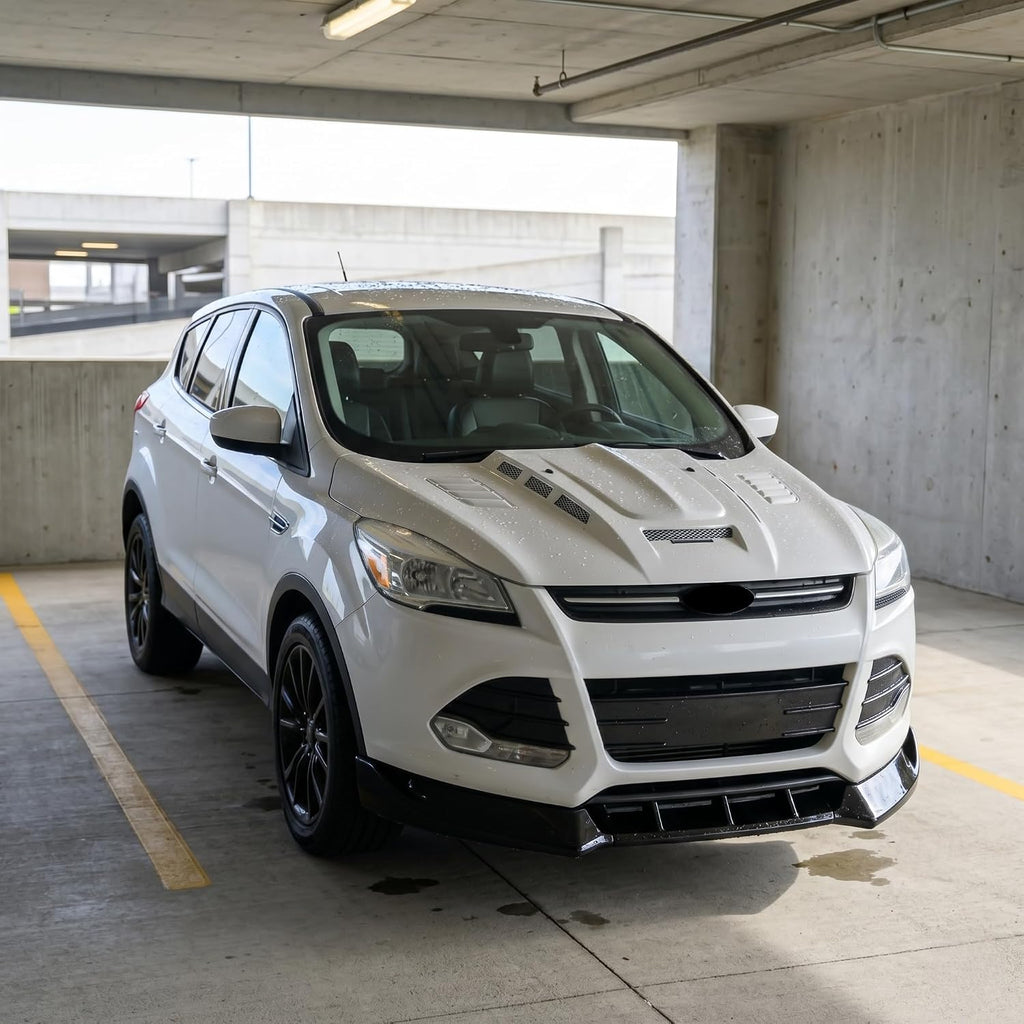 Front Bumper Lip Splitter Compatible with Ford Escape 2013-2016 Accessories Under Chin Spoiler Body Kit Underbody Add On ABS Material Gloss Black